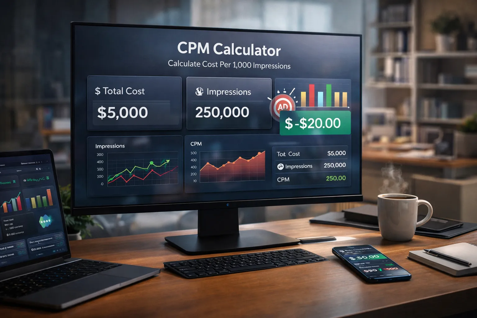 CPM Calculator: Calculate Cost Per 1,000 Impressions | CalcZenith - Free Online Calculator